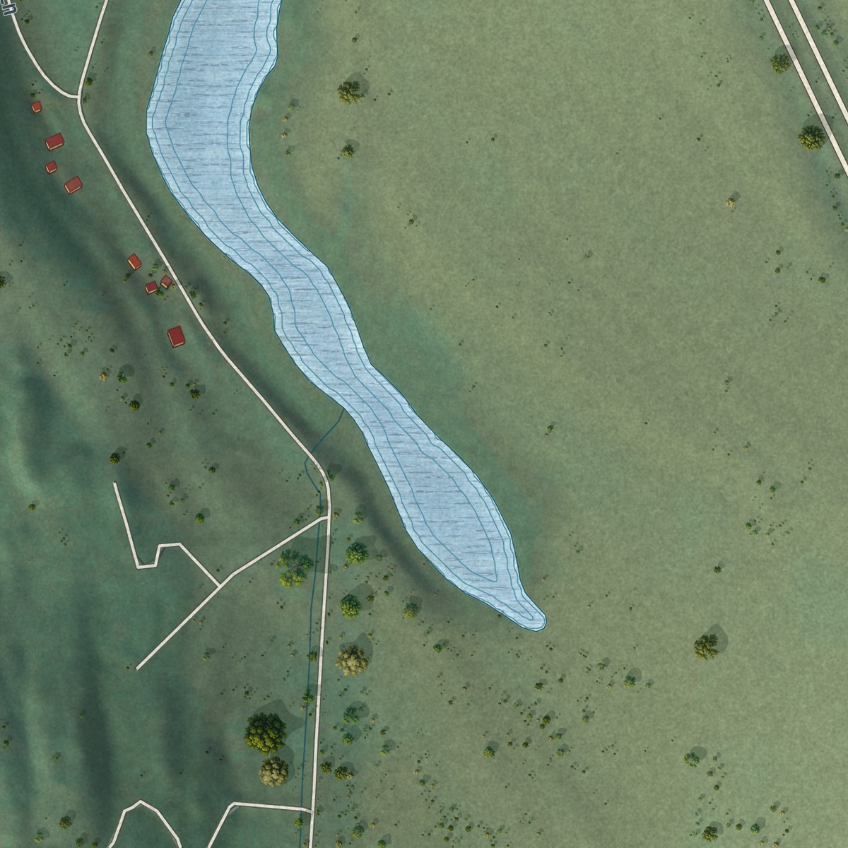 Second close-up of the map of Forest Hill Village, Montana print showing more streets and buildings
