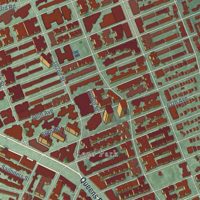 Second close-up of the map of Forest Hills, New York print showing more streets and buildings