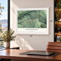 Forest Meadows, California map, 18 x 24 inch print in a white frame in a home office