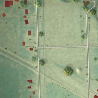 Second close-up of the map of Forest River, North Dakota print showing more streets and buildings