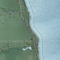 Second close-up of the map of Forester, Michigan print showing more streets and buildings