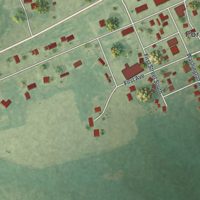 Second close-up of the map of Foreston, Minnesota print showing more streets and buildings