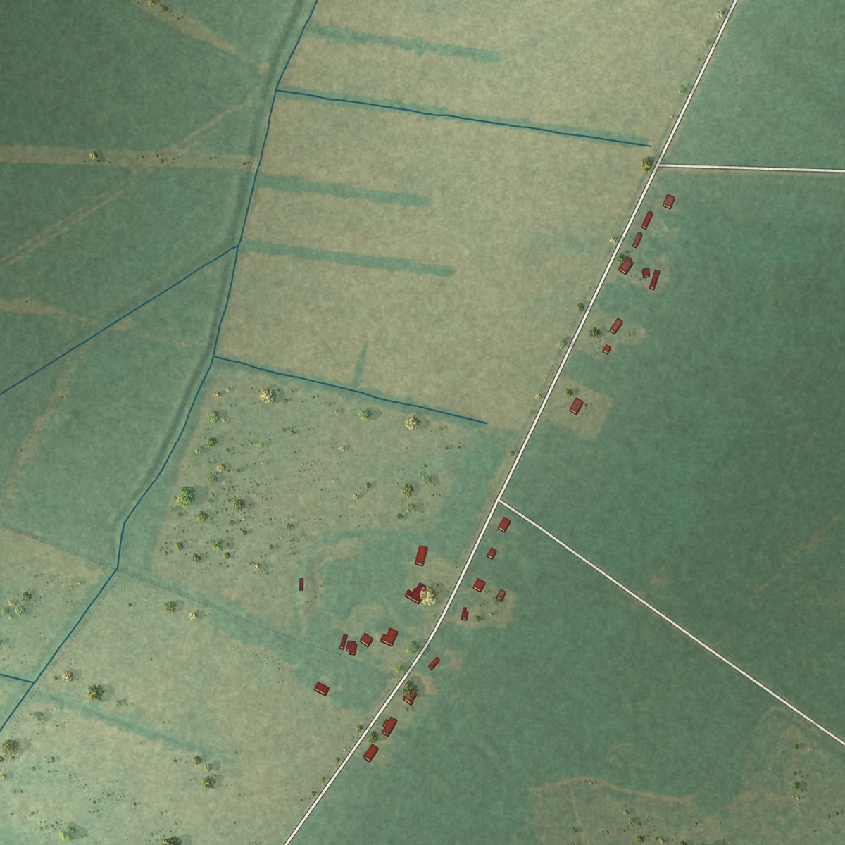 Second close-up of the map of Foreston, South Carolina print showing more streets and buildings