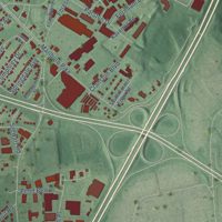Second close-up of the map of Forestville, Maryland print showing more streets and buildings