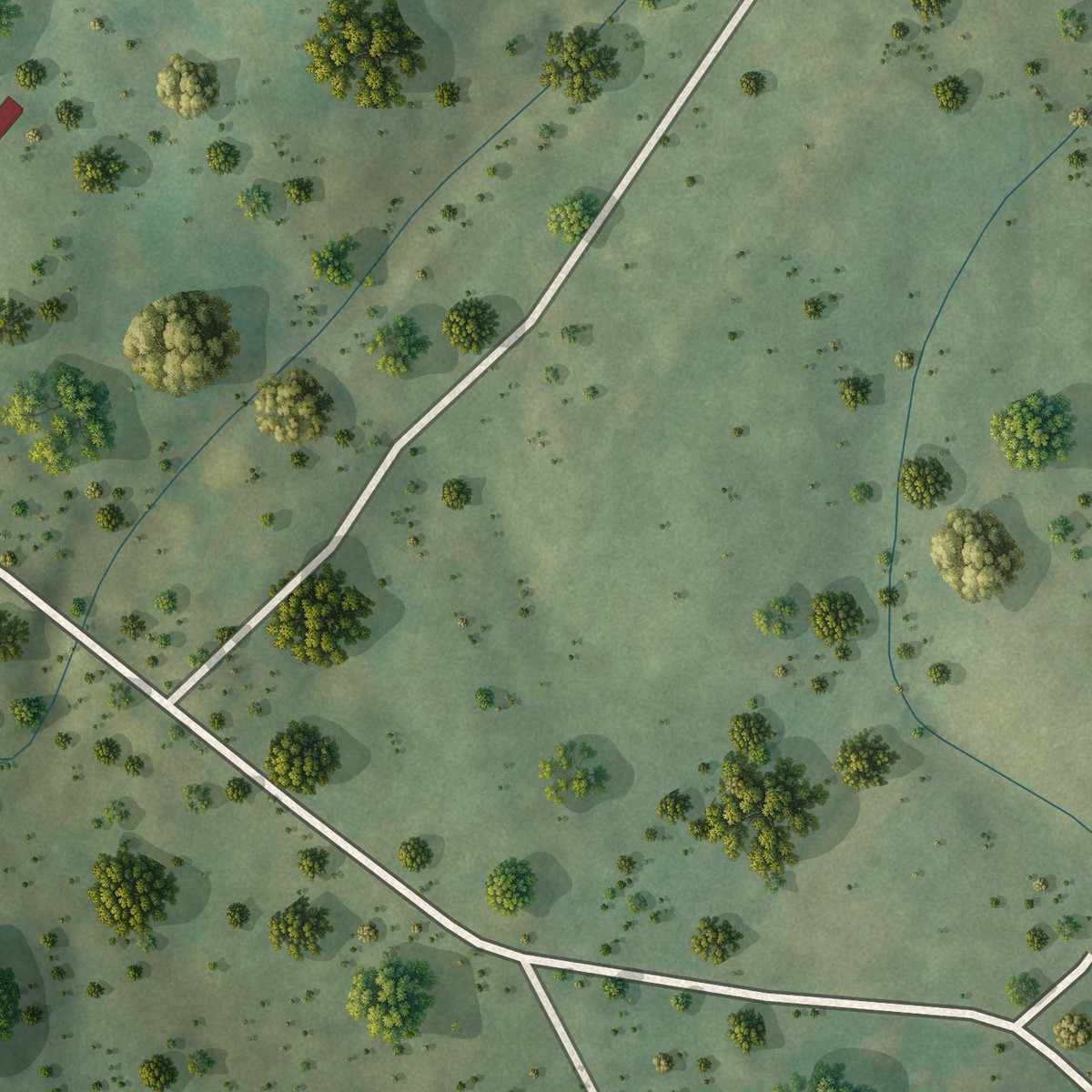 Second close-up of the map of Forestville, Virginia print showing more streets and buildings