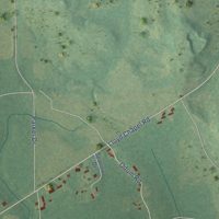 Second close-up of the map of Forkland, Alabama print showing more streets and buildings