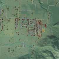 Second close-up of the map of Forks, Washington print showing more streets and buildings