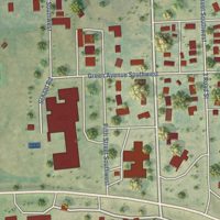 Second close-up of the map of Forman, North Dakota print showing more streets and buildings