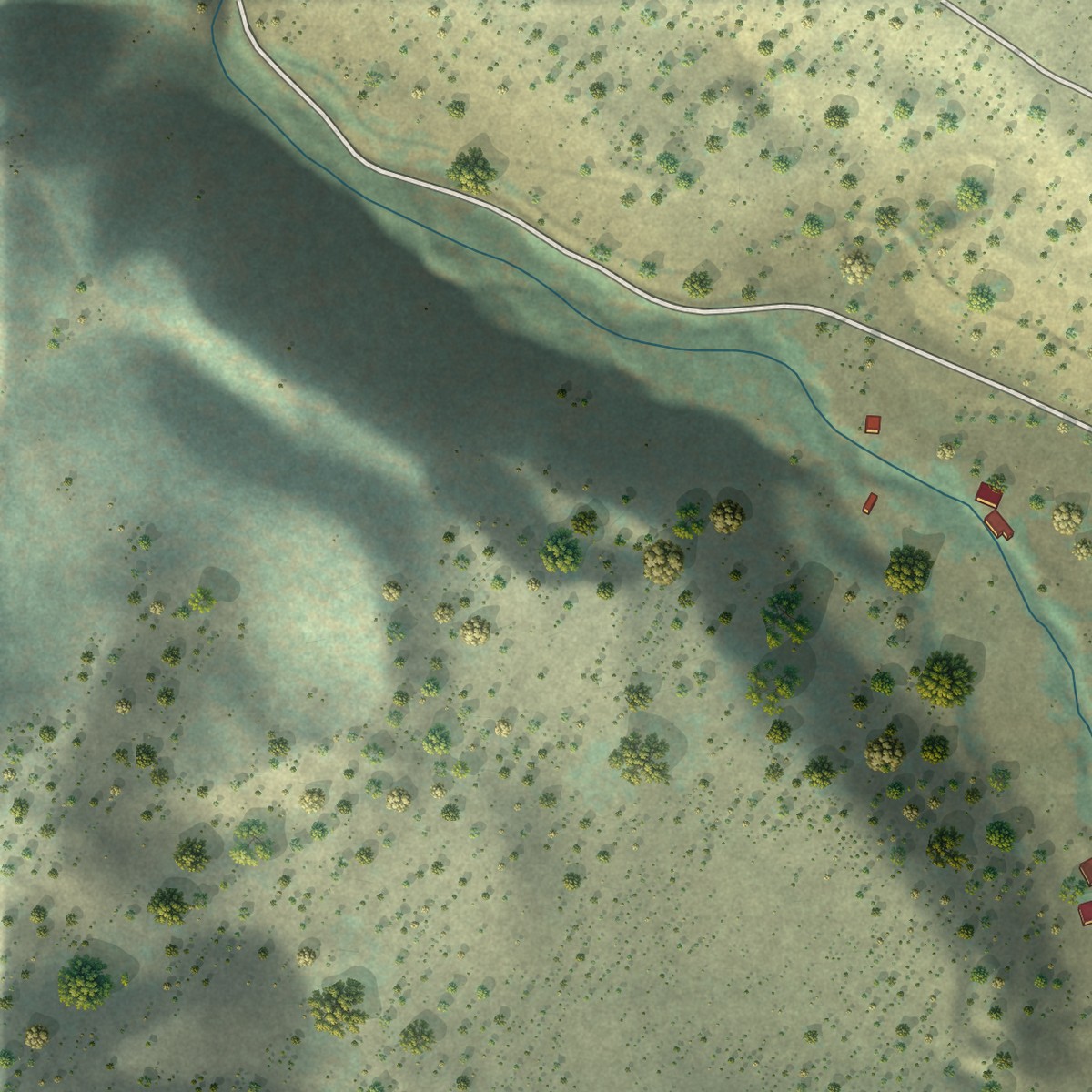 Second close-up of the map of Fort Bidwell, California print showing more streets and buildings