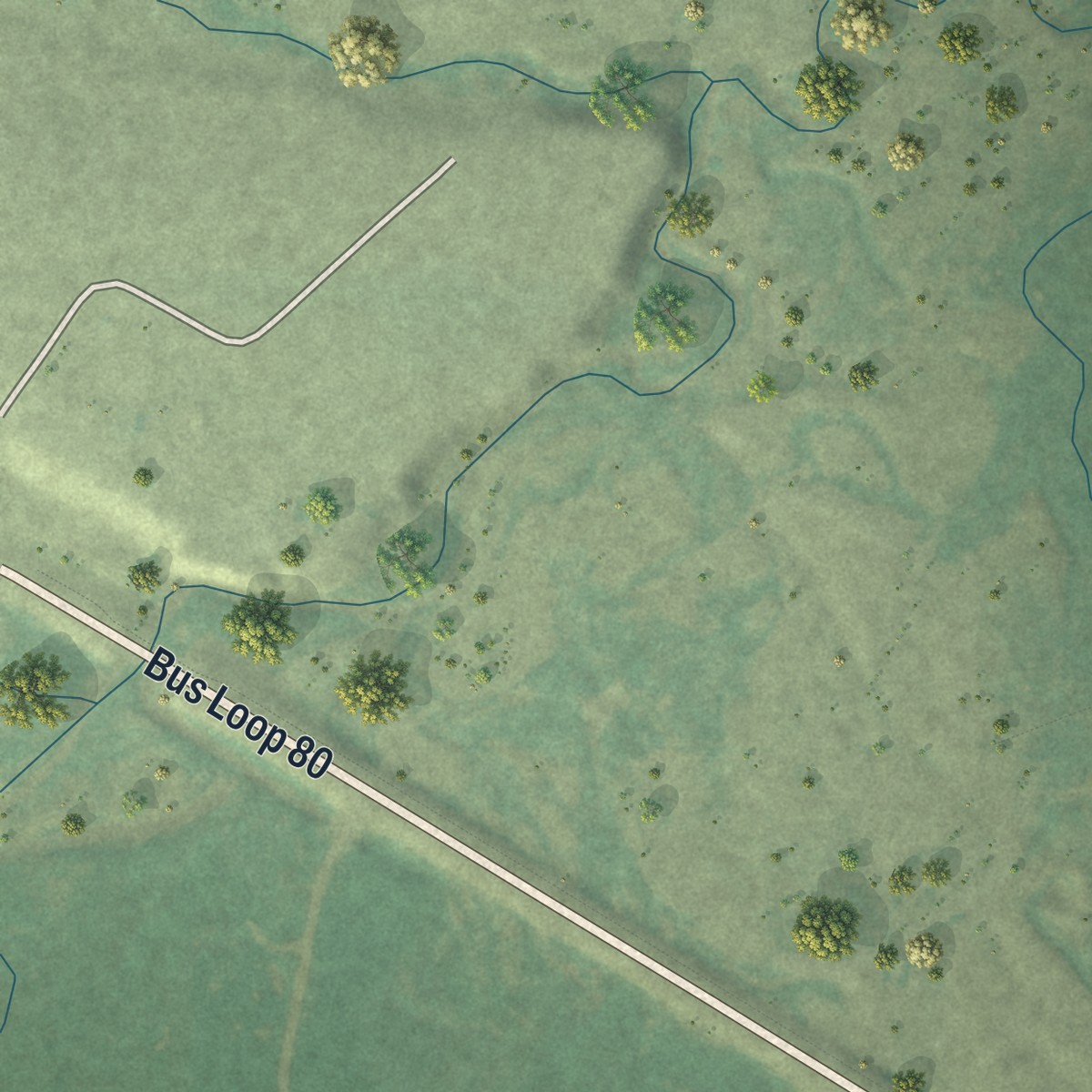 Second close-up of the map of Fort Bridger, Wyoming print showing more streets and buildings