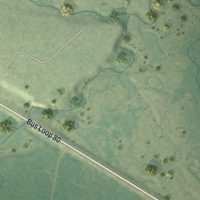 Second close-up of the map of Fort Bridger, Wyoming print showing more streets and buildings