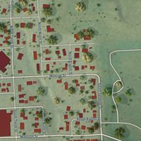 Second close-up of the map of Fort Calhoun, Nebraska print showing more streets and buildings