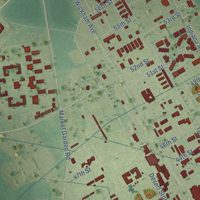 Second close-up of the map of Fort Campbell North, Kentucky print showing more streets and buildings