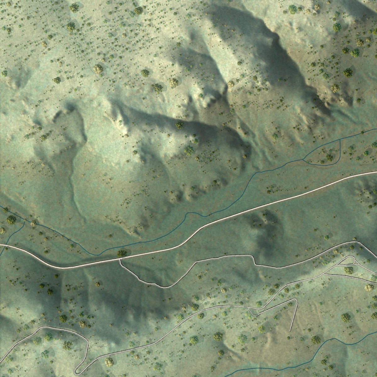 Second close-up of the map of Fort Davis, Texas print showing more streets and buildings
