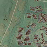 Second close-up of the map of Fort Drum, New York print showing more streets and buildings