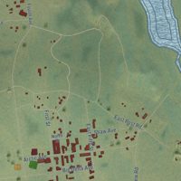 Second close-up of the map of Fort Greely, Alaska print showing more streets and buildings