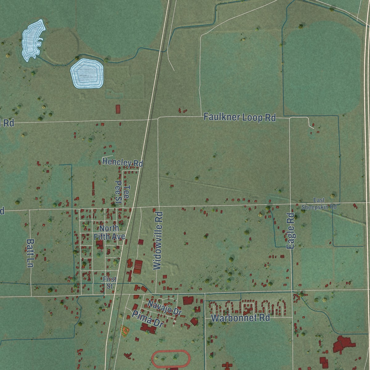 Second close-up of the map of Fort Hall, Idaho print showing more streets and buildings