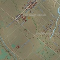 Second close-up of the map of Fort Hancock, Texas print showing more streets and buildings
