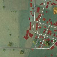 Second close-up of the map of Fort Jennings, Ohio print showing more streets and buildings