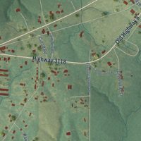 Second close-up of the map of Fort Jesup, Louisiana print showing more streets and buildings
