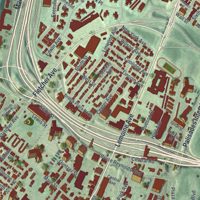 Second close-up of the map of Fort Lee, New Jersey print showing more streets and buildings