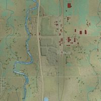 Second close-up of the map of Fort Lupton, Colorado print showing more streets and buildings