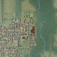 Second close-up of the map of Fort Meade, Florida print showing more streets and buildings