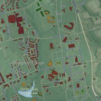 Second close-up of the map of Fort Meade, Maryland print showing more streets and buildings