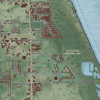 Second close-up of the map of Fort Pierce, Florida print showing more streets and buildings
