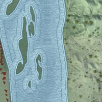 Second close-up of the map of Fort Pierre, South Dakota print showing more streets and buildings