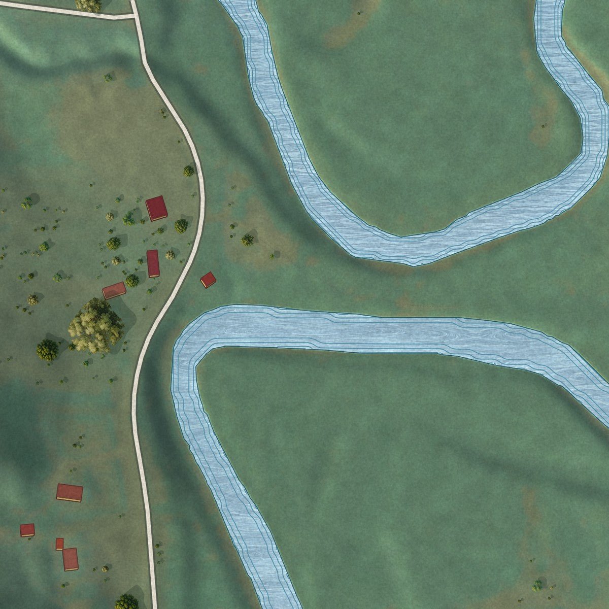 Second close-up of the map of Fort Ransom, North Dakota print showing more streets and buildings