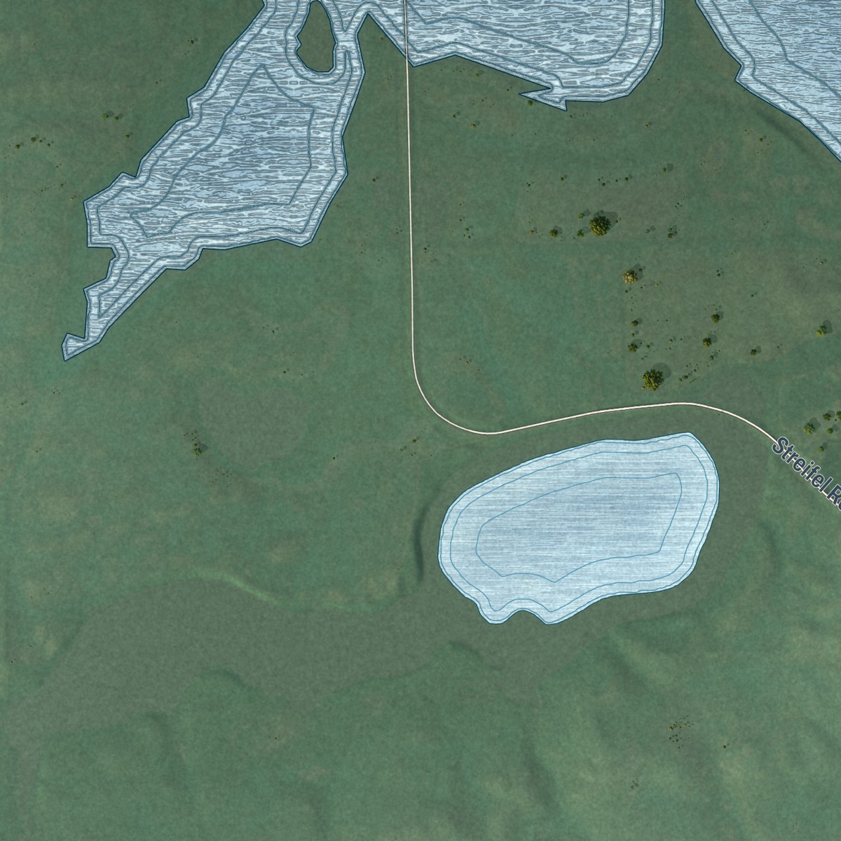 Second close-up of the map of Fort Totten, North Dakota print showing more streets and buildings