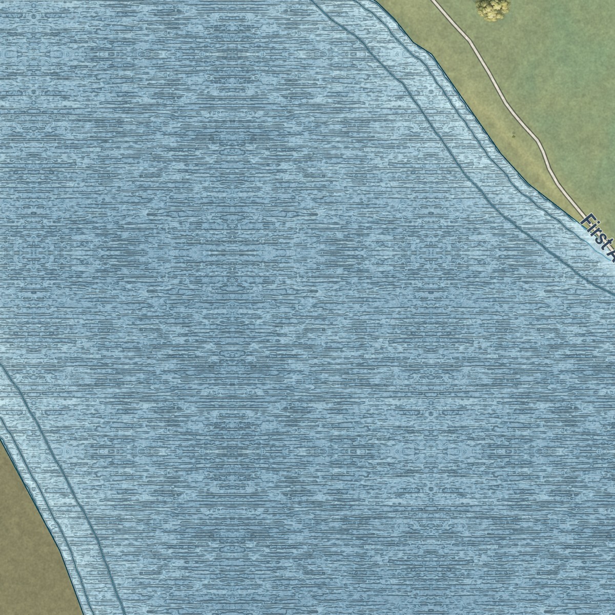 Second close-up of the map of Fort Yukon, Alaska print showing more streets and buildings