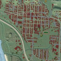 Second close-up of the map of Fortuna, California print showing more streets and buildings