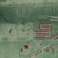 Second close-up of the map of Fortville, Indiana print showing more streets and buildings