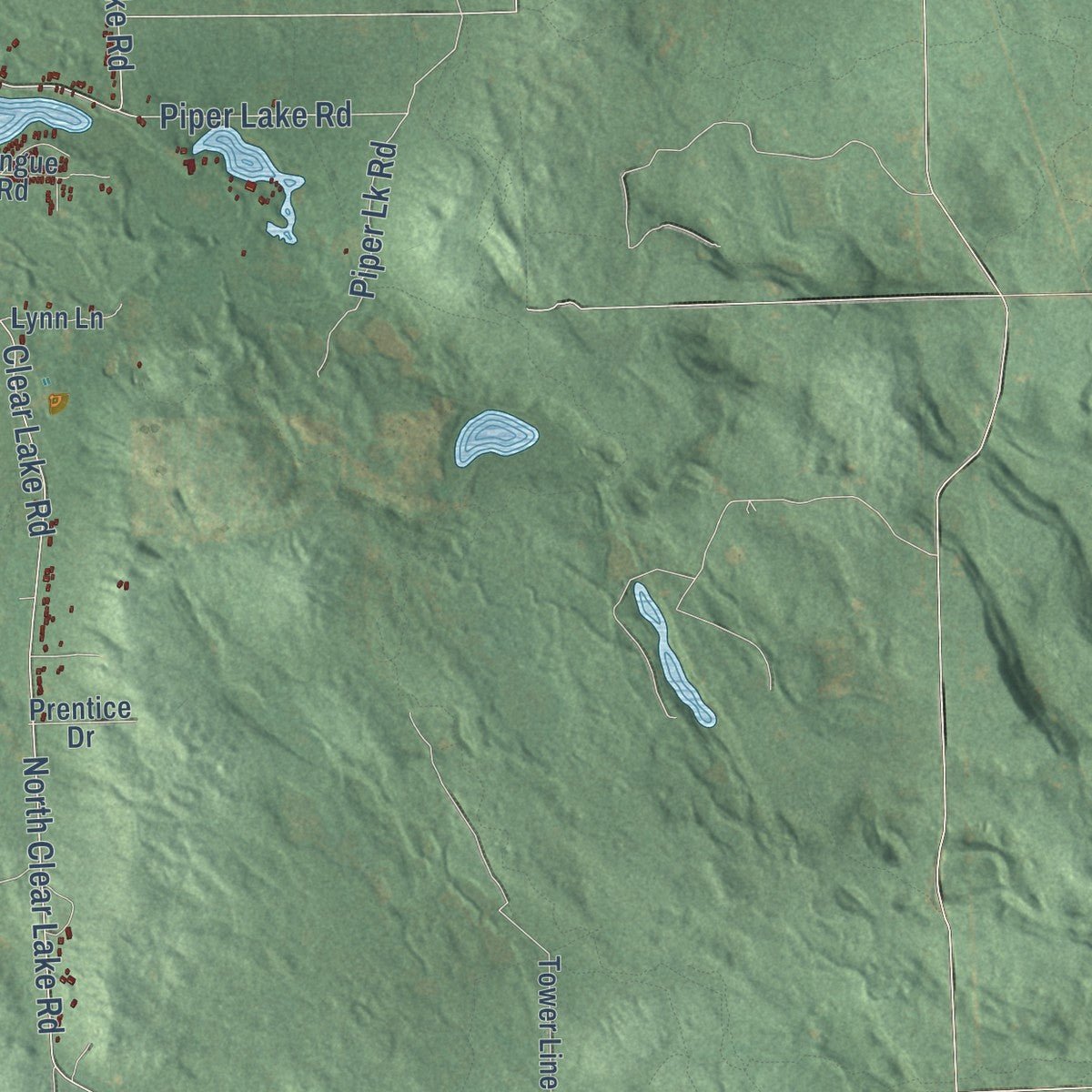 Second close-up of the map of Foster, Michigan print showing more streets and buildings