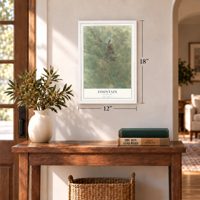 Fountain, Colorado map, 12 x 18 inch print in a white frame in an entryway