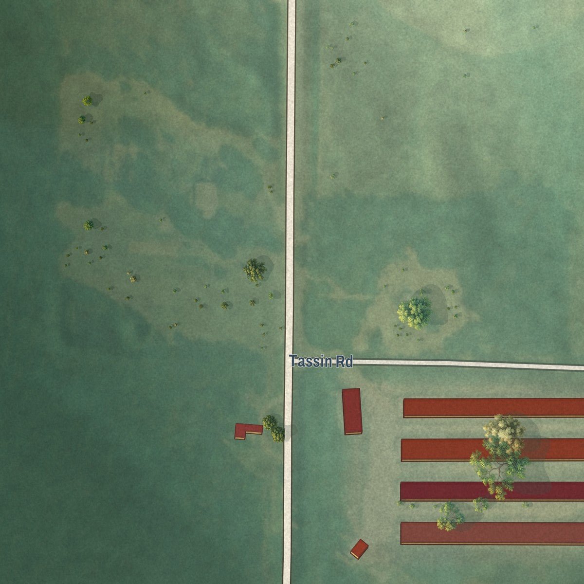 Second close-up of the map of Fountain Hill, Arkansas print showing more streets and buildings