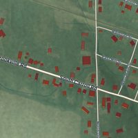 Second close-up of the map of Fountaintown, Indiana print showing more streets and buildings
