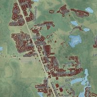 Second close-up of the map of Four Corners, Florida print showing more streets and buildings