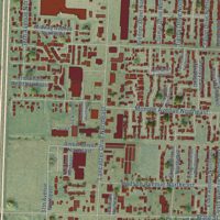Second close-up of the map of Four Corners, Oregon print showing more streets and buildings