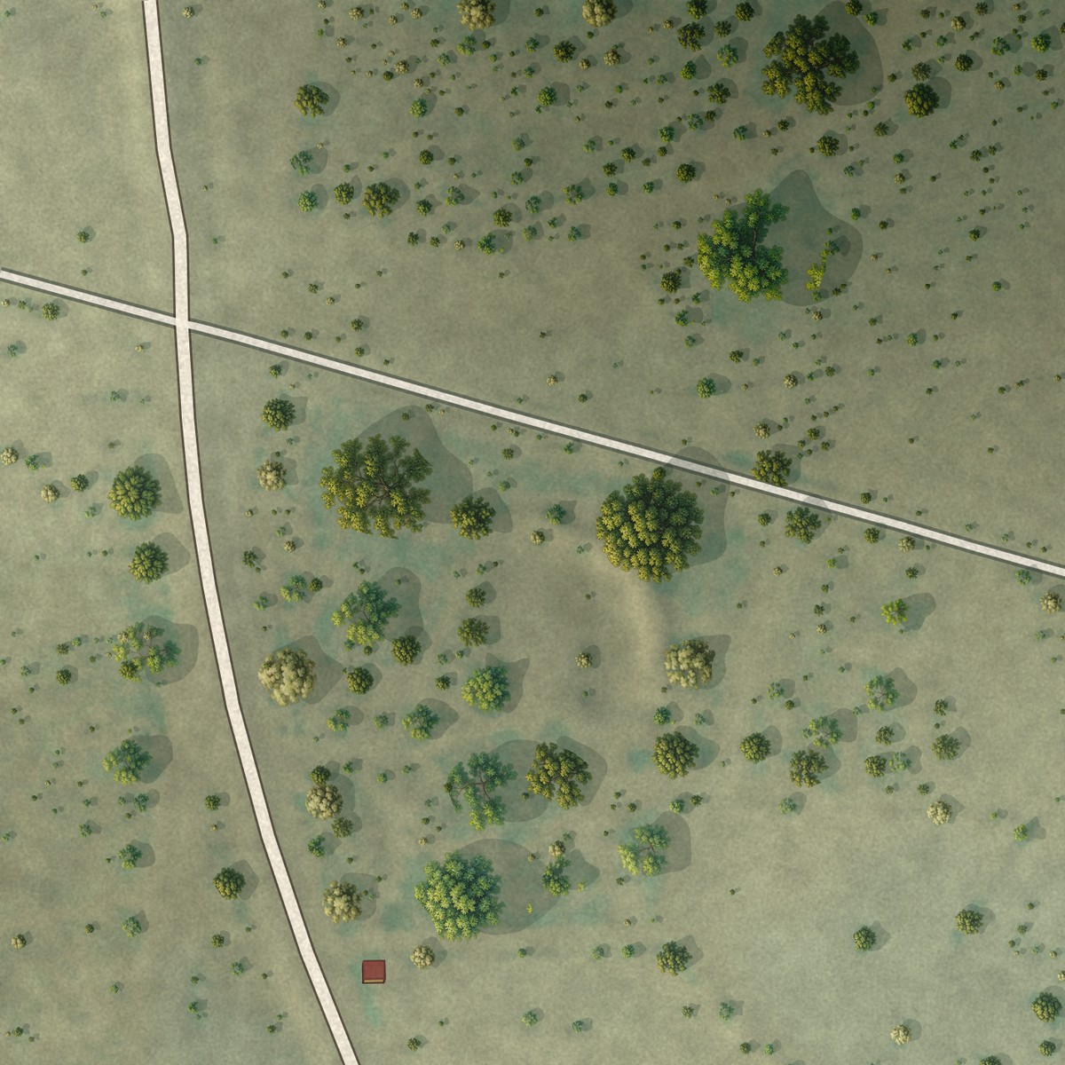 Second close-up of the map of Four Points, Texas print showing more streets and buildings