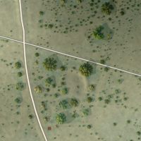 Second close-up of the map of Four Points, Texas print showing more streets and buildings