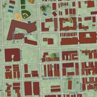 Second close-up of the map of Fourth Ward, Texas print showing more streets and buildings