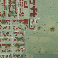 Second close-up of the map of Fowler, Colorado print showing more streets and buildings
