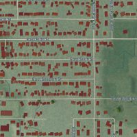 Second close-up of the map of Fowler, Indiana print showing more streets and buildings