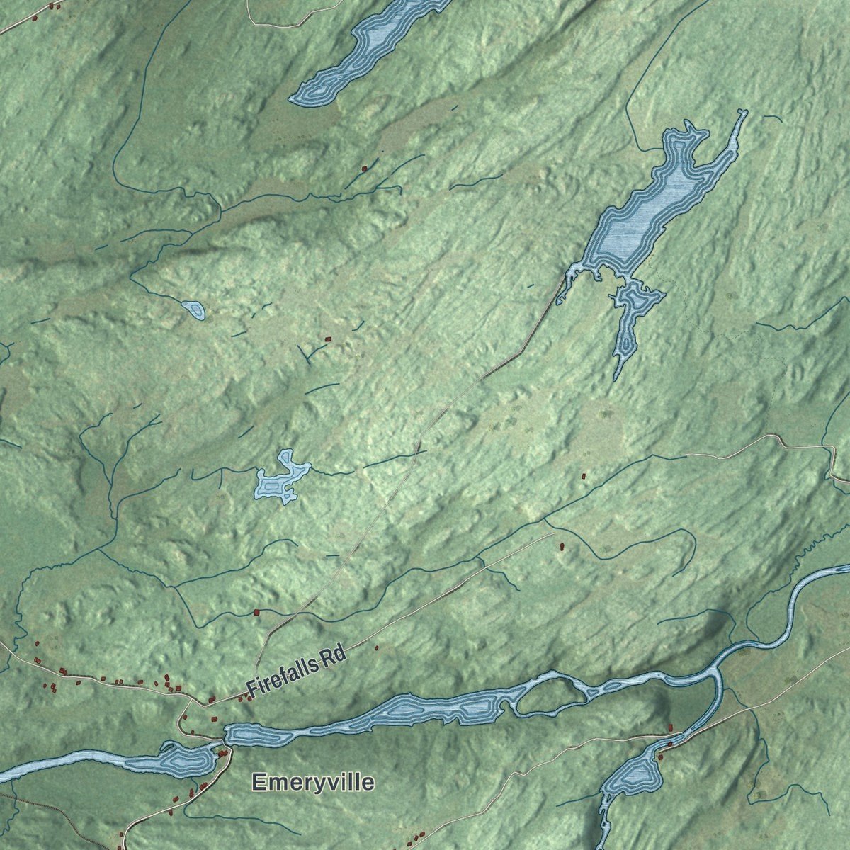 Second close-up of the map of Fowler, New York print showing more streets and buildings