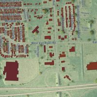 Second close-up of the map of Fowlerville, Michigan print showing more streets and buildings
