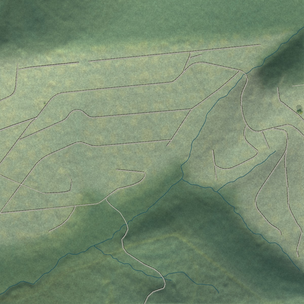 Second close-up of the map of Fox, Alaska print showing more streets and buildings