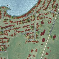 Second close-up of the map of Fox Lake Hills, Illinois print showing more streets and buildings